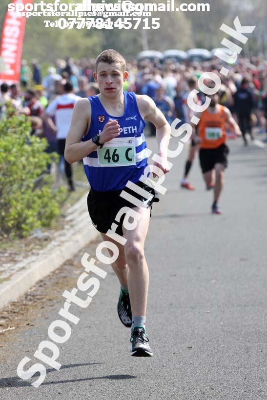 Senior mens 2019 Elswick Harirers Good Friday Road Relay, Newburn, Newcastle. Photo:  David T. Hewitson/Sports for All Pics